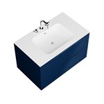 Alma Blue 36" Vanity with Integrated White Solid Surface Top