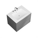 Alma Gray 30" Single Vanity with Integrated White Solid Surface Top