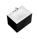 Alma Black 30" Vanity with Integrated White Solid Surface Top