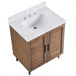 Lowell 30" Woodgrain Bathroom Vanity with Carrara Marble Countertop and Basin