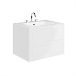 Alma White 30" Vanity with Integrated White Solid Surface Top