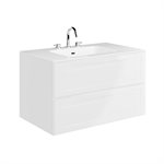 Alma White 36" Vanity with Integrated White Solid Surface Top