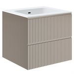 Linear Taupe 24" Single Vanity with Integrated White Solid Surface Top