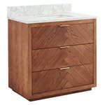 Marilyn Woodgrain 36" Single Vanity with Carrara Marble Top