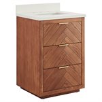 Marilyn Woodgrain 24" Single Vanity with Pure White Quartz Top