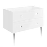 Alma White 42" Vanity with Chrome Legs & Knobs without Top