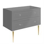 Alma Gray 42" Vanity with Gold Legs & Knobs without Top