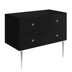 Alma Black 42" Vanity with Chrome Legs & Knobs without Top