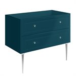 Alma Turquoise 42" Vanity with Chrome Legs & Knobs without Top