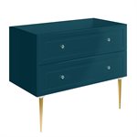 Alma Turquoise 42" Vanity with Gold Legs & Knobs without Top