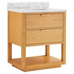 Dayton Woodgrain 30" Single Vanity with Carrara Marble Top