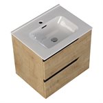 Duo Blonde Wood 24" Single Vanity with Integrated White Ceramic Top