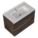 Duo Weathered Oak 32" Single Vanity with Integrated White Ceramic Top