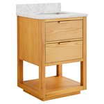 Dayton Woodgrain 24" Single Vanity with Carrara Marble Top