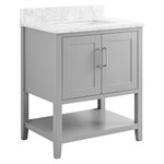 Sheraton 30" Gray Vanity with Carrara Marble Top