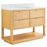 Dayton Woodgrain 48" Single Vanity with Carrara Marble Top