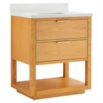 Dayton Woodgrain 30" Single Vanity with Pure White Quartz Top