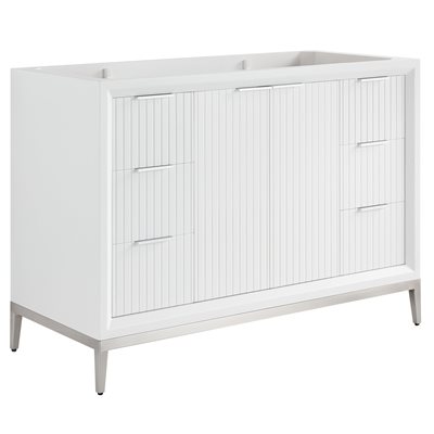 Bungalow White and Silver 48" Single Vanity without Top