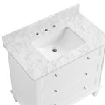 Nora White 36" Single Vanity with Carrara Marble Top