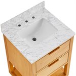 Dayton Woodgrain 24" Single Vanity with Carrara Marble Top