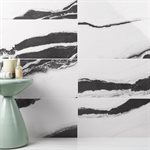 Close Out - Black + White Wave 12x24 Polished