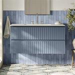 KIT - Adeline Denim 42" Single Vanity with Integrated Solid Surface Top