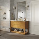 Dayton Woodgrain 48" Single Vanity with Carrara Marble Top