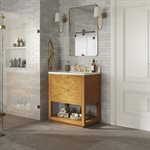 Dayton Woodgrain 30" Single Vanity with Carrara Marble Top