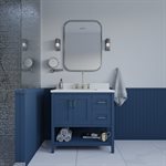 Sheraton 36" Navy Vanity with Pure White Quartz Top