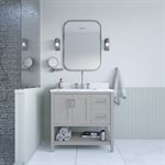 Sheraton 36" Gray Vanity with Carrara Marble Top