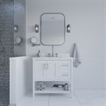 Sheraton 36" White Vanity with Carrara Marble Top