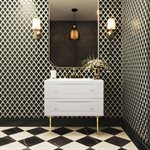 KIT- Alma Bianca 36" Vanity With Gold Legs & Lucite Hardware