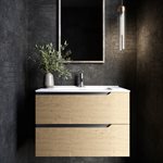 Duo Blonde Wood 32" Single Vanity with Integrated White Ceramic Top