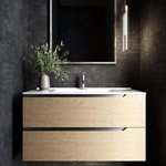 Duo Blonde Wood 40" Single Vanity with Integrated White Ceramic Top