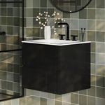 Linear Black 24" Single Vanity with Integrated White Solid Surface Top