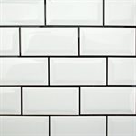 Everyday Beveled 3x6 White Ceramic Tile 