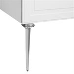 Alma White 36" Vanity w / Chrome Legs & Knobs with Integrated White Solid Surface Top