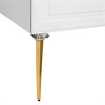 Alma White 30" Vanity w / Gold Legs & Knobs with Integrated White Solid Surface Top