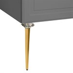 Alma Gray 30" Vanity w / Gold Legs & Knobs with Integrated White Solid Surface Top