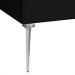 Alma Black 36" Vanity w / Chrome Legs & Knobs with Integrated White Solid Surface Top