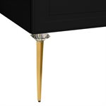 Alma Black 30" Vanity w / Gold Legs & Knobs with Integrated White Solid Surface Top