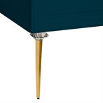 Alma Turquoise 36" Vanity w / Gold Legs & Knobs with Integrated White Solid Surface Top